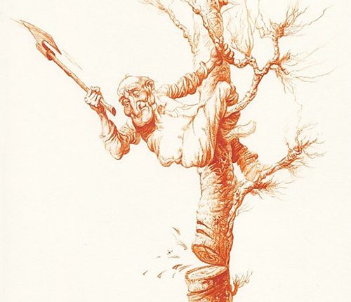 14-man-cutting-trees-illustration-painting