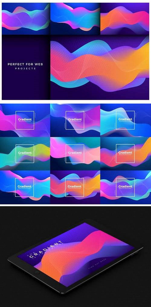 وکتور امواج رنگی