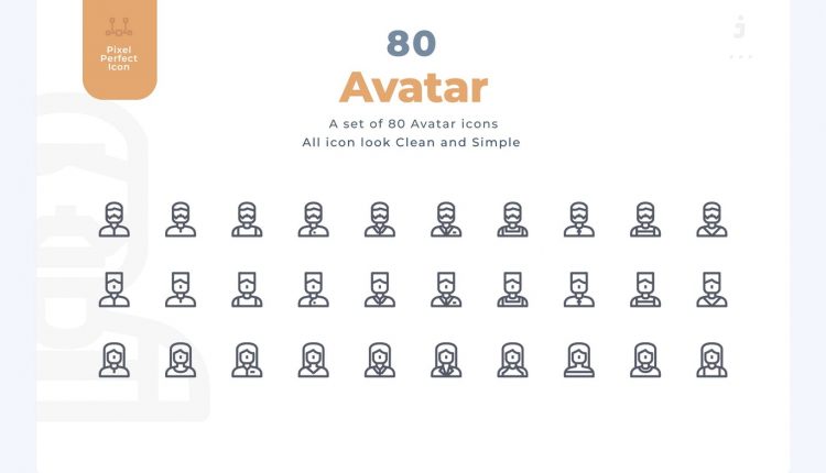 مجموعه 1280 آیکن خطی با 18 موضوع متنوع   Material Line Icons