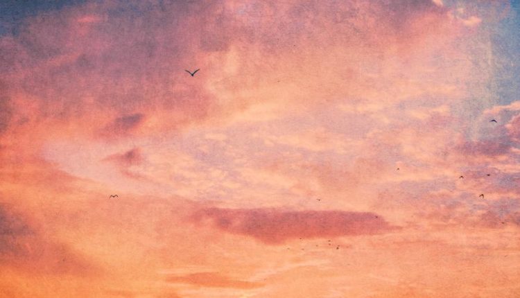 آسمان در لحظه غروب