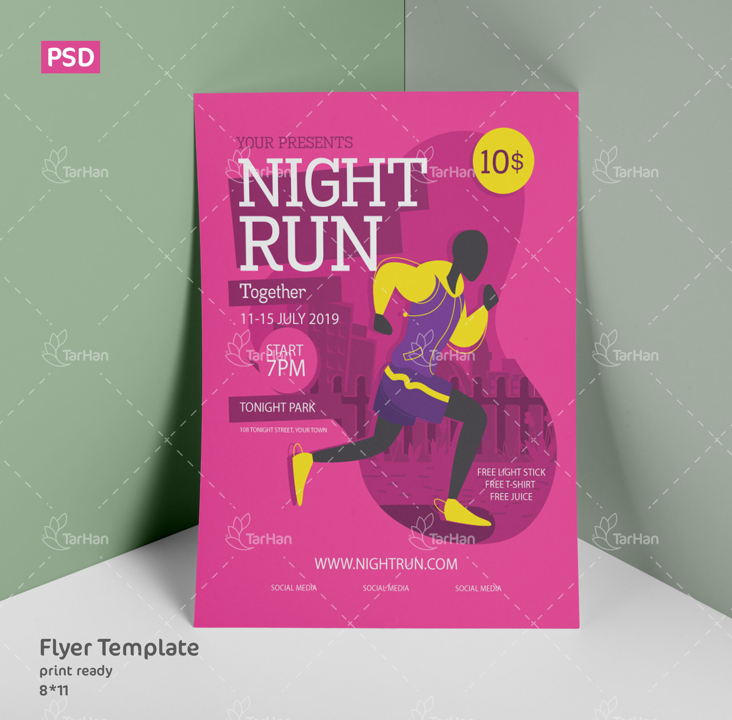 فایل لایه باز تراکت همایش ورزشی Run Event Flyer Template تراکت همایش ورزشی