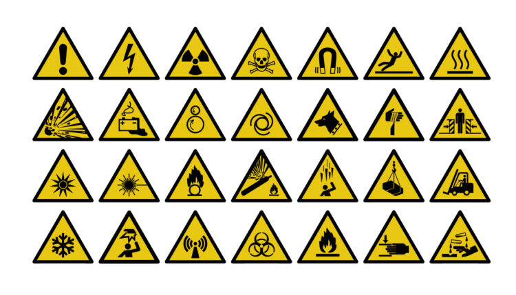 وکتور علائم هشدار دهنده زرد