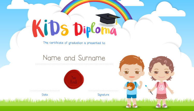 قالب آماده مدرک کودکان