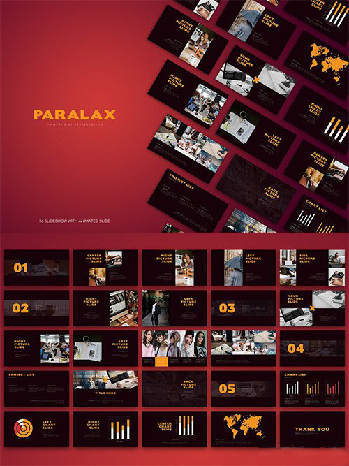 قالب آماده پاورپوینت پارالاکس مشکی