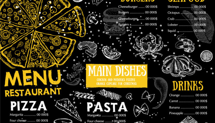 مجموعه وکتور فست فود و کافه