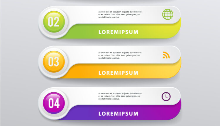 وکتور اینفوگرافیک های براق گزینه ای