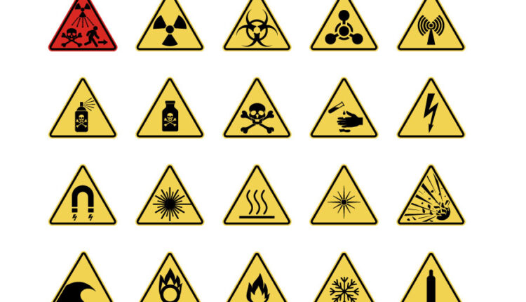 وکتور علائم هشدار دهنده زرد