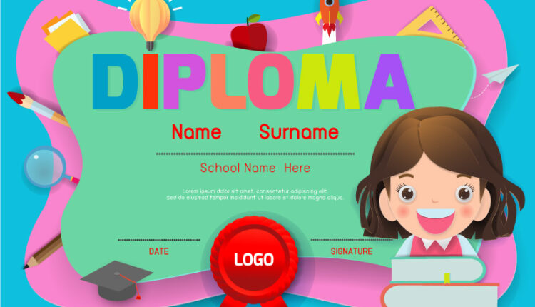 قالب آماده مدرک کودکان