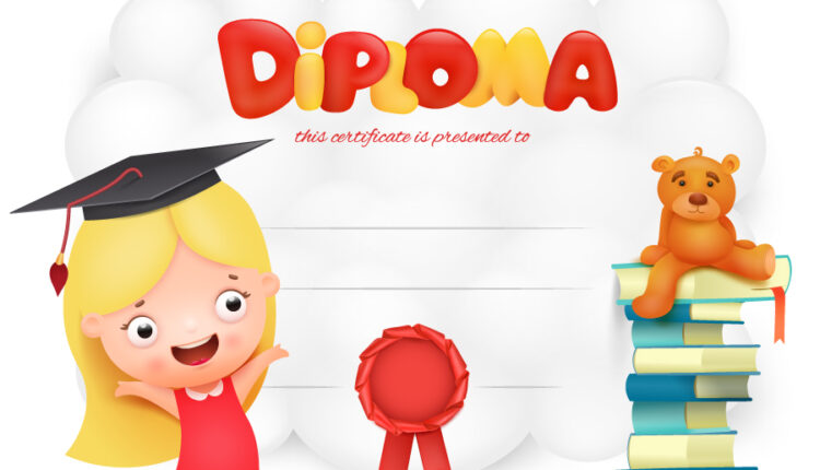قالب آماده مدرک کودکان