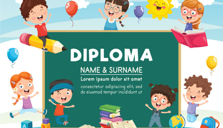 قالب آماده مدرک کودکان