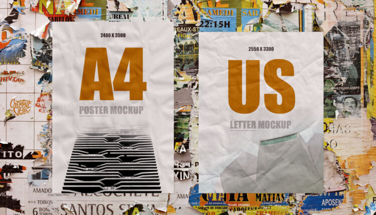 موکاپ جذاب پوستر خیابانی