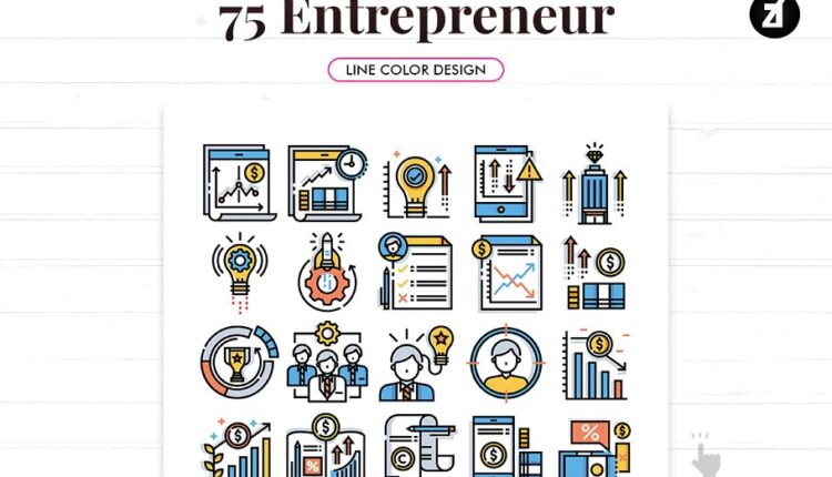 75 آیکن کارآفرینی خطی