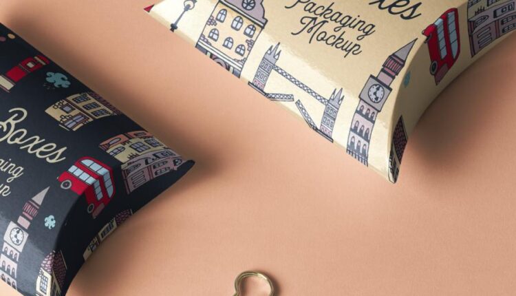 موکاپ جعبه هدیه بالشتی