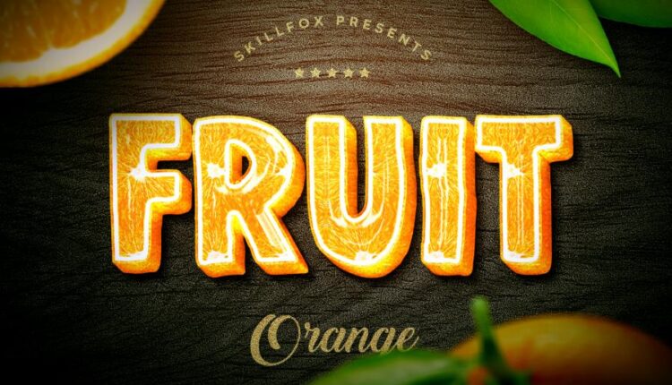 استایل نوشته میوه فتوشاپ