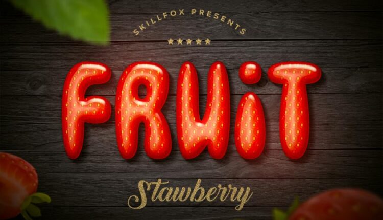 استایل نوشته میوه فتوشاپ