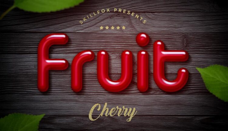 استایل نوشته میوه فتوشاپ