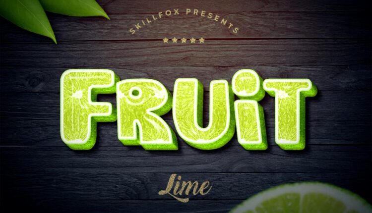 استایل نوشته میوه فتوشاپ