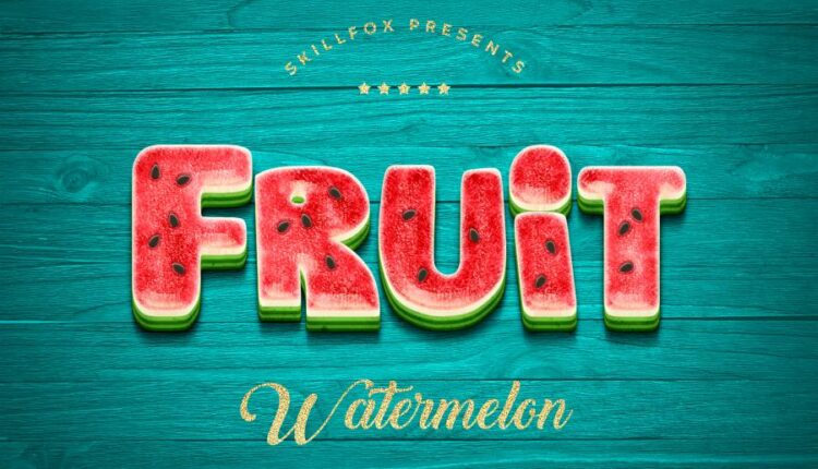 استایل نوشته میوه فتوشاپ