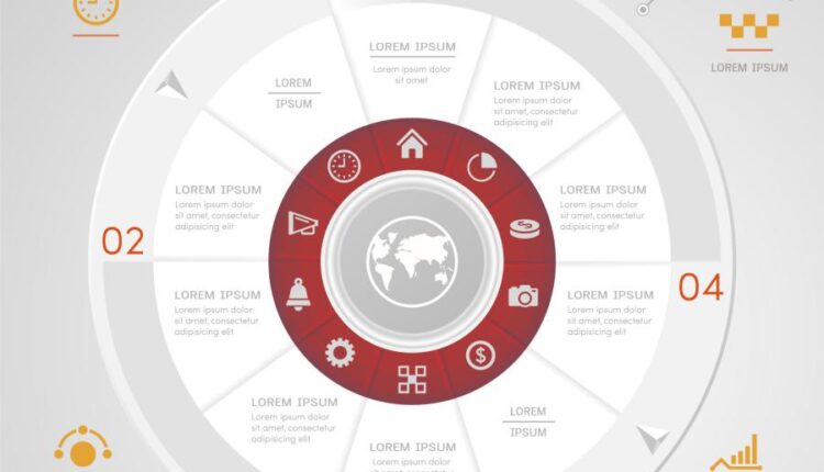 وکتور اینفوگرافیک دایره ای