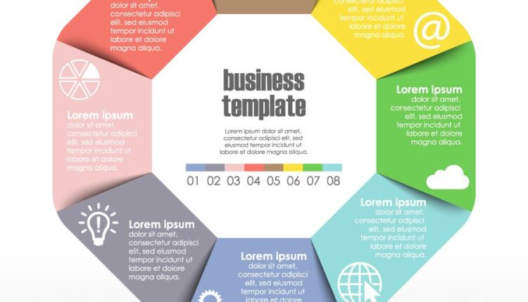 وکتور اینفوگرافیک دایره ای