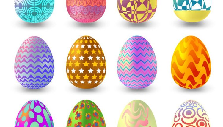 وکتور تخم مرغ های رنگی