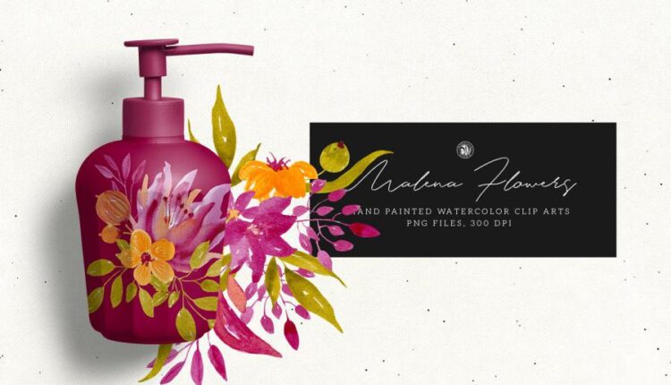 تصاویر PNG گل های آبرنگی