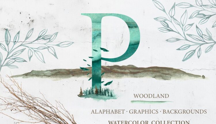 تصاویر PNG آبرنگی جنگل