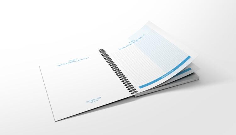 موکاپ کتاب و دفترچه فنری