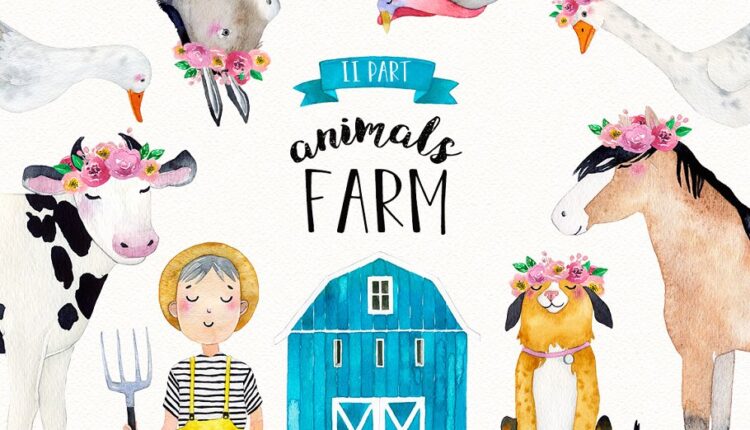 تصاویر PNG آبرنگی مزرعه