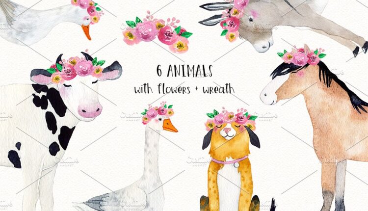 تصاویر PNG آبرنگی مزرعه