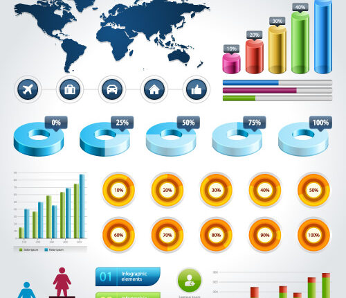 اینفوگرافیک سه بعدی به صورت وکتور