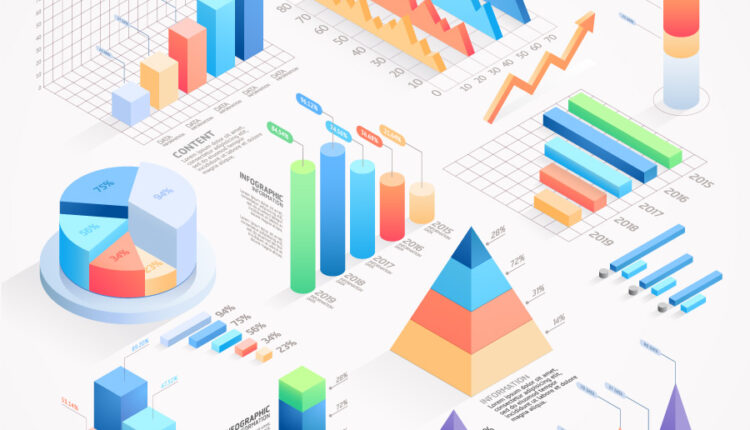 اینفوگرافیک سه بعدی به صورت وکتور