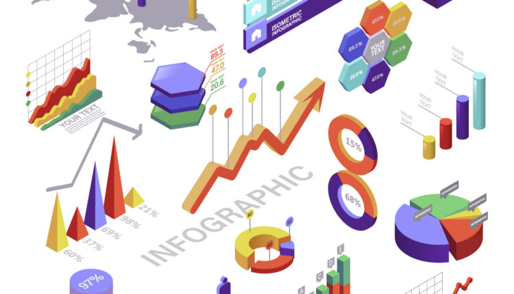 اینفوگرافیک سه بعدی به صورت وکتور