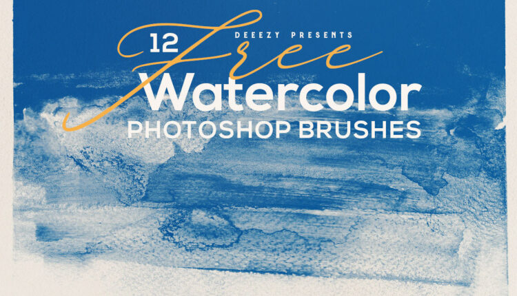 12 براش آبرنگی شفاف   Watercolor Photoshop Brushes