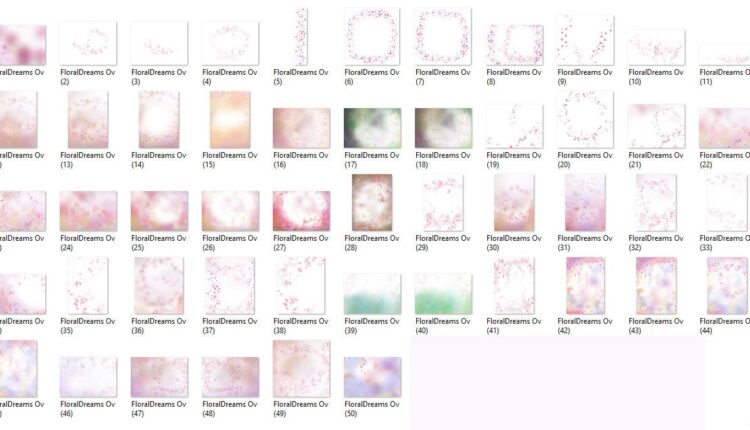 تصویر پی ان جی نقاشی گل رویایی   Floral Dreams Painted Overlays