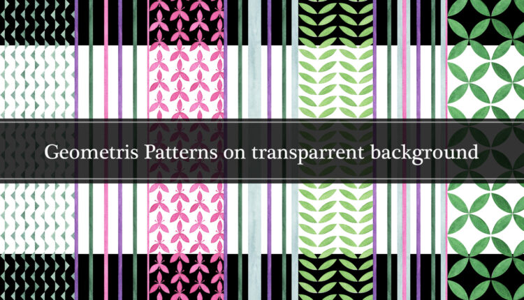 پترن هندسی آبرنگی متنوع