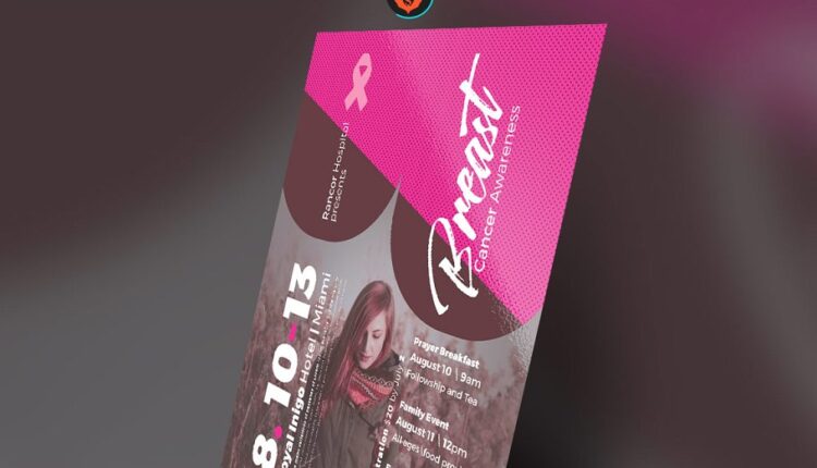 فایل لایه باز پوستر سرطان سینه   Breast Cancer Awareness Flyer