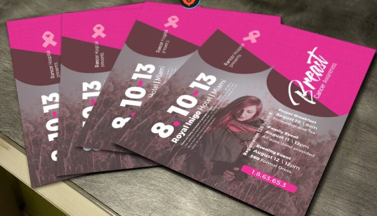 فایل لایه باز پوستر سرطان سینه   Breast Cancer Awareness Flyer