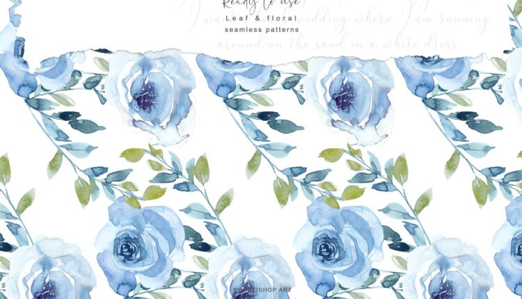 تصاویر پی ان جی گل آبرنگی   Watercolor Floral Wreath Set