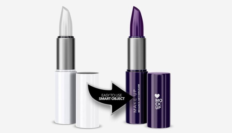 موکاپ بسته بندی رژ   Cosmetics Lipstick Mockup