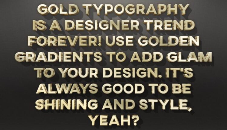 استایل سه بعدی نوشته   3D Gold Text Effects