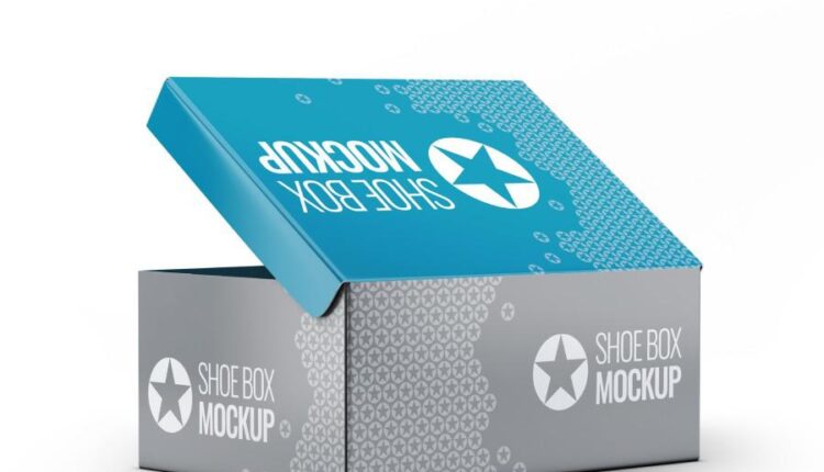 موکاپ زاویه های مختلف جعبه کفش   Shoe Box Mockups