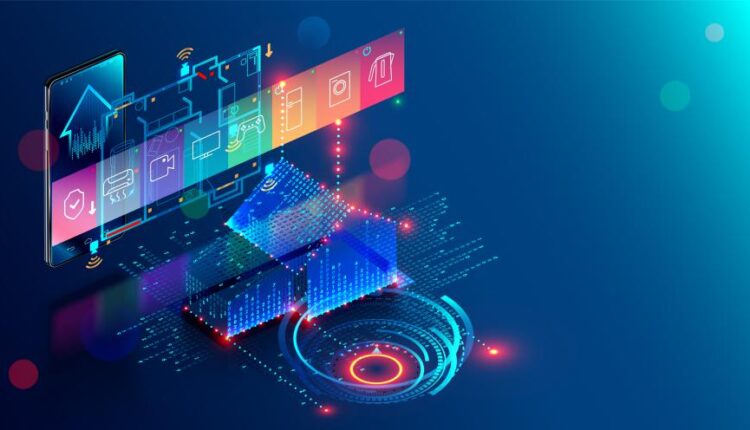 وکتور اینترنت و خانه هوشمند   Smart Home Design Background