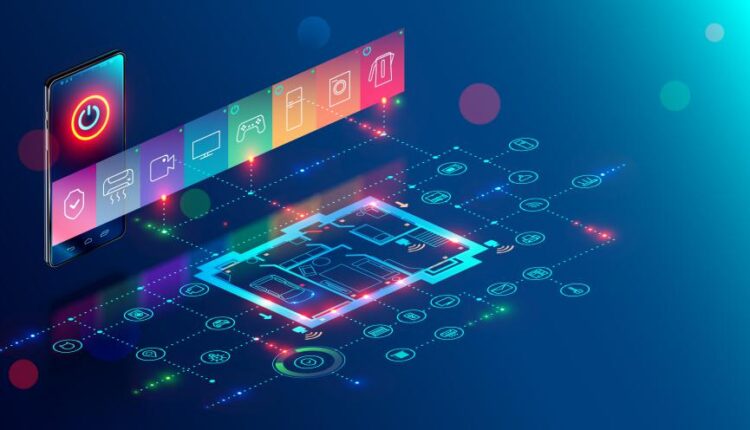 وکتور اینترنت و خانه هوشمند   Smart Home Design Background