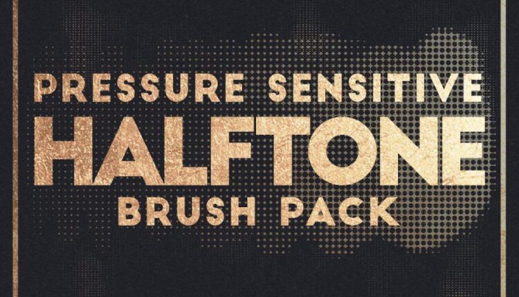 براش خط و نقطه ای هافتون   Pressure Halftone Brushes