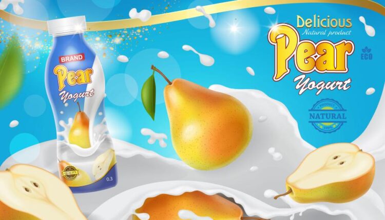 بنر وکتور سه بعدی لبنیات