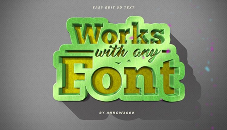 موکاپ نوشته سه بعدی   3D Text Logo Mockup