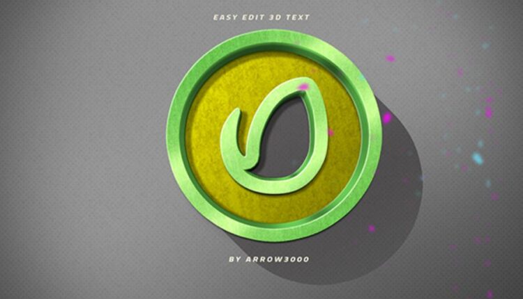 موکاپ نوشته سه بعدی   3D Text Logo Mockup