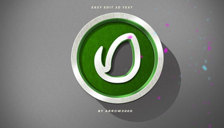 موکاپ نوشته سه بعدی   3D Text Logo Mockup