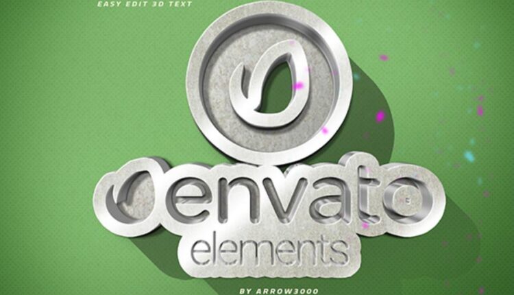 موکاپ نوشته سه بعدی   3D Text Logo Mockup